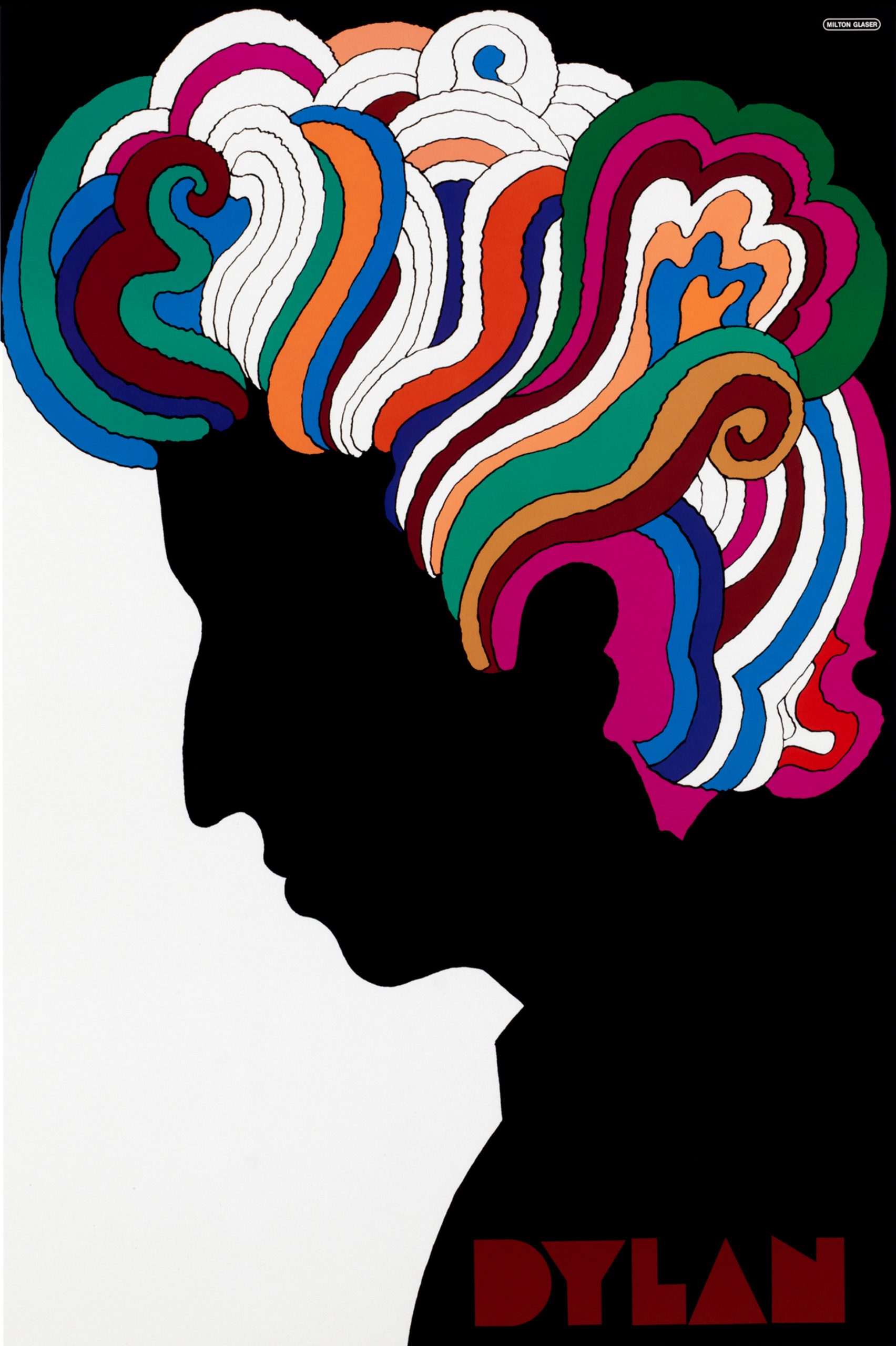 milton-glaser-graphic-design-poster-greatest-hits-bob-dylan-per-rubrica-fuoricontest-expo4talent